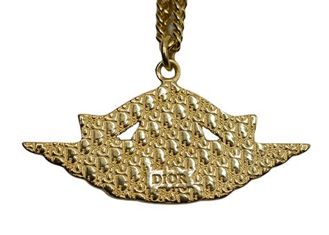 Dior x Jordan Wings Pendant Necklace Silver 